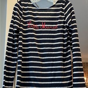 Women’s Little Marcel Navy White Stripe Long Sleeve Tee Top NWT Size S